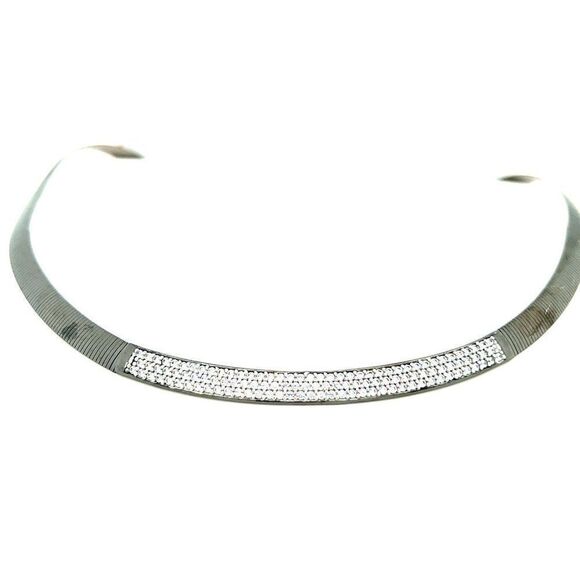 Oxidized Silver 925 CZ Necklace - Picture 4 of 6